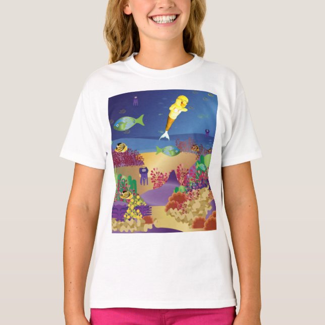 Danni the Mermaid underwater T-Shirt (Front)