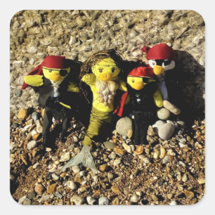 Danni the Mermaid with Pirates Square Sticker
