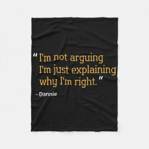 Dannie Gift Quote Funny Birthday Personalised Name Fleece Blanket