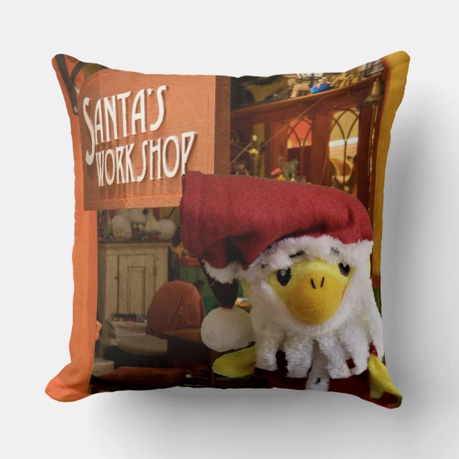 Danny Duck Santa Christmas Throw Pillow (Front)