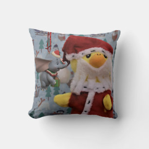 Danny Duck Santa Christmas Throw Pillow