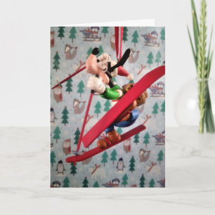 Danny Duck Santa Christmas tree ornament Card