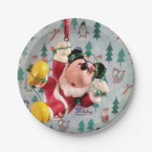 Danny Duck Santa. Paper Plates