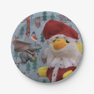 Danny Duck Santa.   Paper Plates