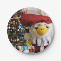 Danny Duck Santa.   Paper Plates