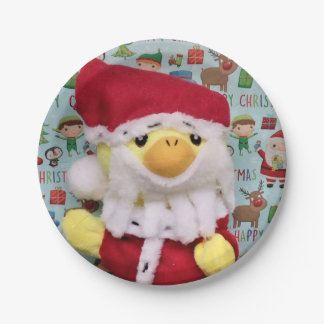 Danny Duck Santa.   Paper Plates