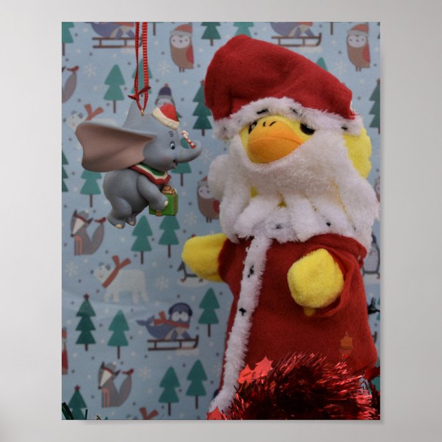 Danny Duck Santa. Tree Ornament Poster (Front)