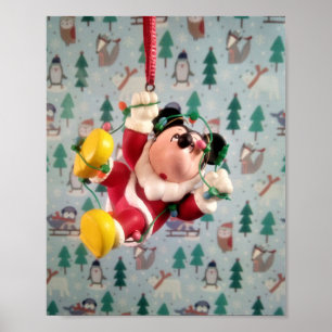 Danny Duck Santa. Tree Ornament Poster
