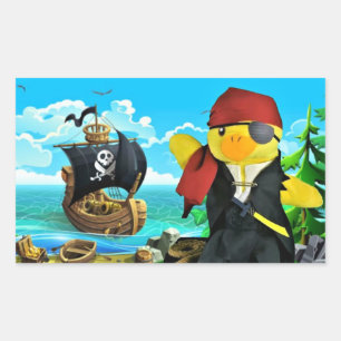 Danny Duck the Pirate Rectangular Sticker