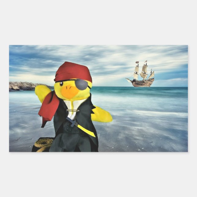 Danny Duck the Pirate Rectangular Sticker (Front)