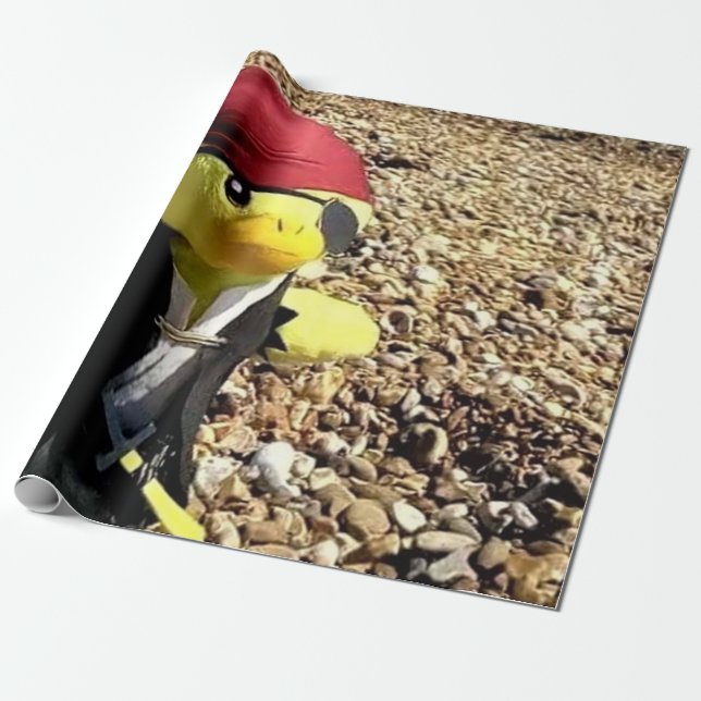 Danny Duck the Pirate Wrapping Paper (Unrolled)