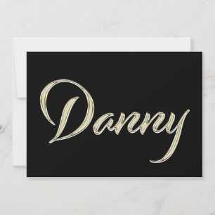Danny Name white gold Handwriting Card