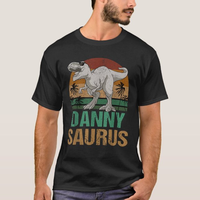 Danny Saurus Dinosaur T Rex First Name Personalise T-Shirt (Front)