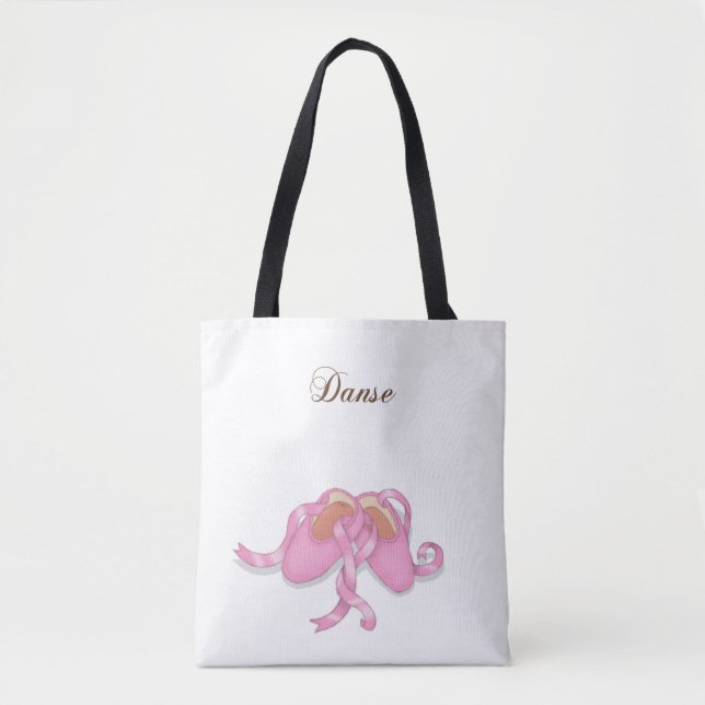 "Danse" Ballet Slippers Ballerina French Dancer Tote Bag (Front)