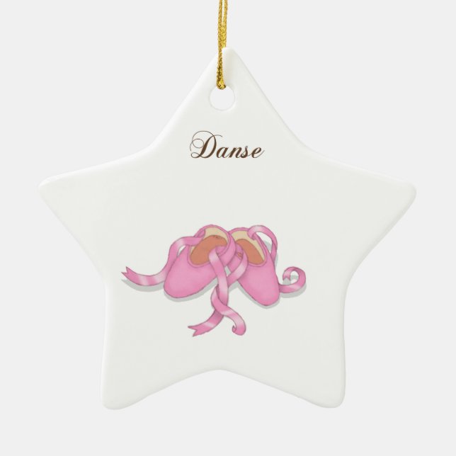 "Danse" Ballet Slippers Ceramic Tree Decoration (Front)