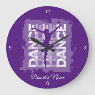 Danse et Lettres (Dance) Large Clock