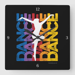 Danse et Lettres (Dance) Square Wall Clock
