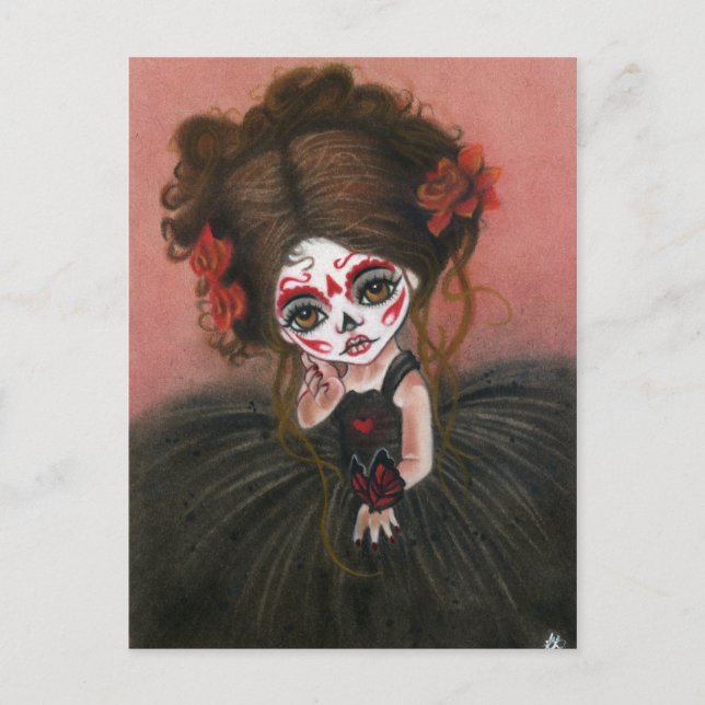 Danse Macabre big eye girl Postcard (Front)