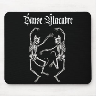 Danse macabre skeleton cats gothic halloween art mouse mat
