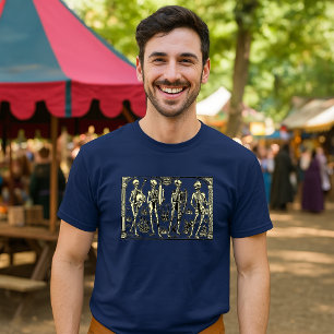 Danse Macabre Skeleton Musicians Medieval Art T-Shirt