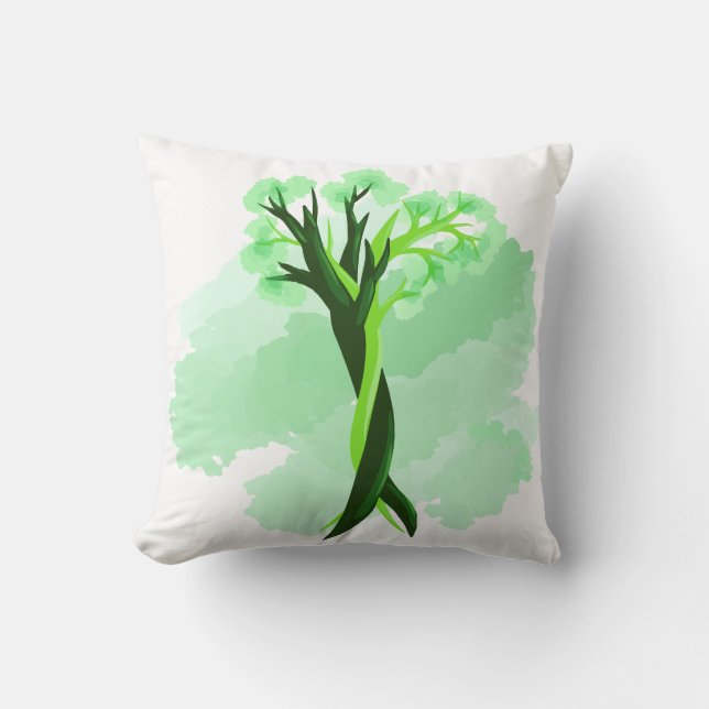 Dansing Trees in Love, Loving Couple, Wedding  Cushion (Front)