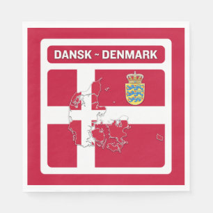Dansk Denmark Flag Napkin