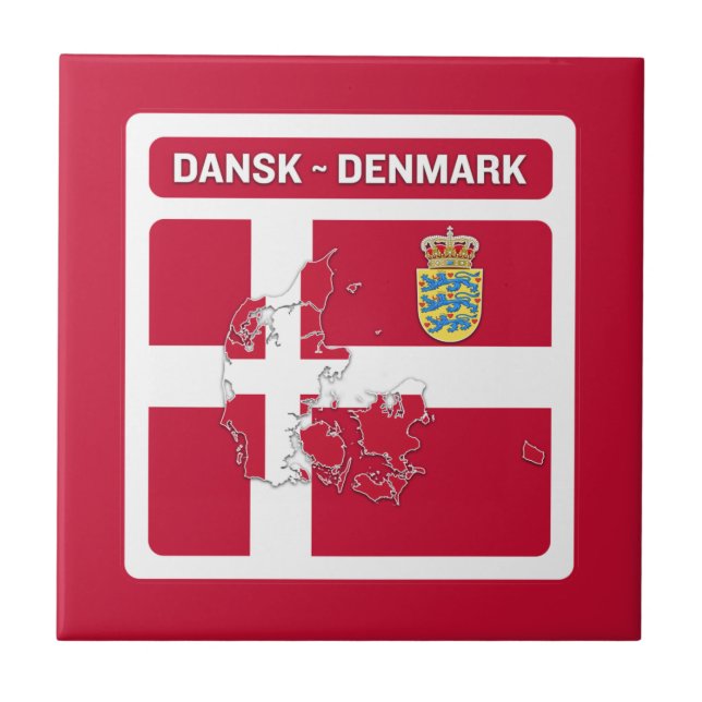 Dansk Denmark Flag Tile (Front)