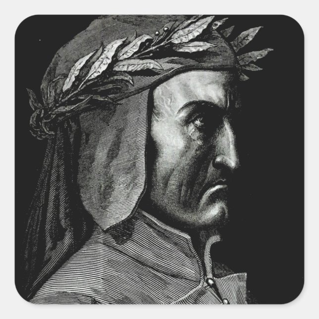 Dante Alighieri portrait Square Sticker (Front)
