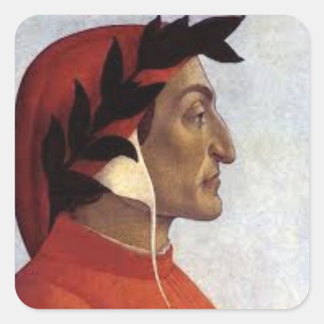 Dante Alighieri portrait Square Sticker (Front)