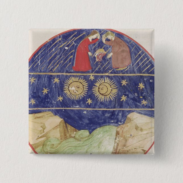 Dante and Beatrice 15 Cm Square Badge (Front)