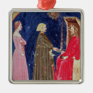 Dante and Beatrice before Justinian Metal Tree Decoration
