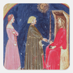 Dante and Beatrice before Justinian Square Sticker