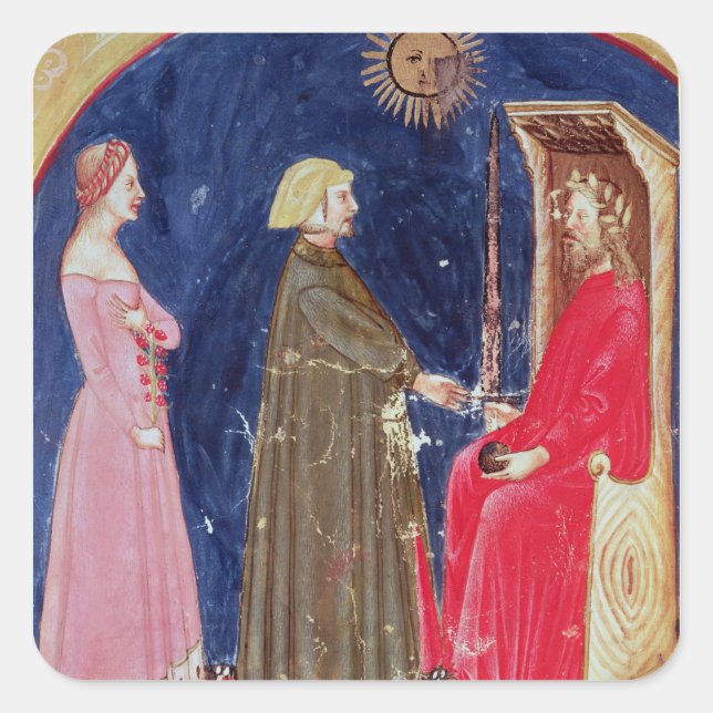 Dante and Beatrice before Justinian Square Sticker (Front)