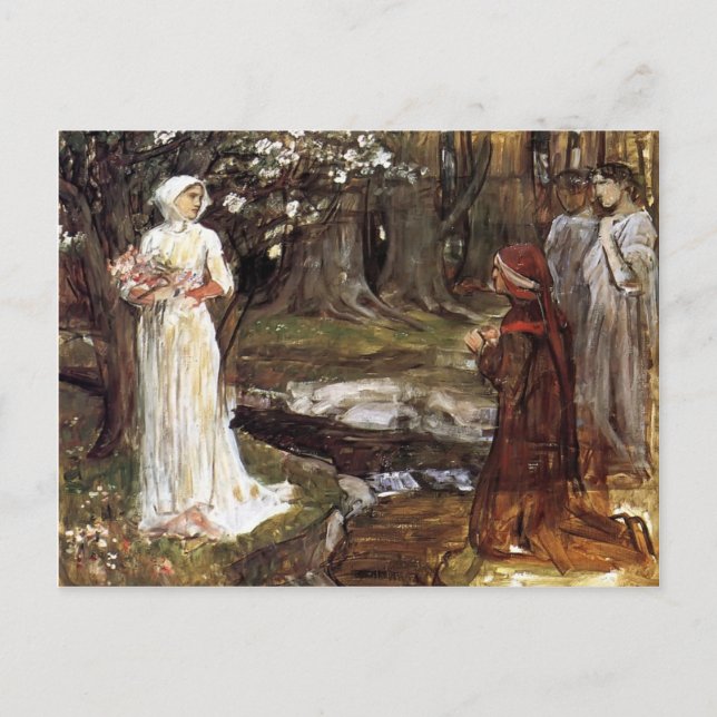 Dante and Beatrice by John William Waterhouse Postcard (Front)