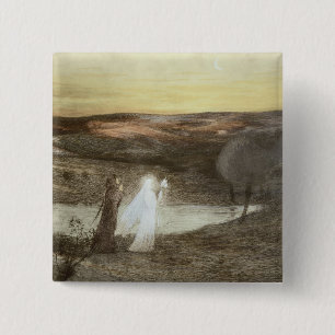 Dante and Beatrice, from 'L'Estampe Moderne', publ 15 Cm Square Badge