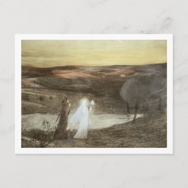 Dante and Beatrice, from 'L'Estampe Moderne', publ Postcard (Front)