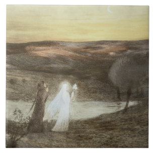 Dante and Beatrice, from 'L'Estampe Moderne', publ Tile