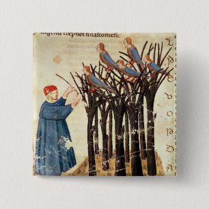 Dante and the Souls Transformed into Birds 15 Cm Square Badge