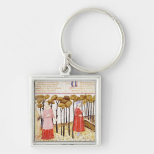 Dante and Virgil  at the Summit of Purgatory Key Ring