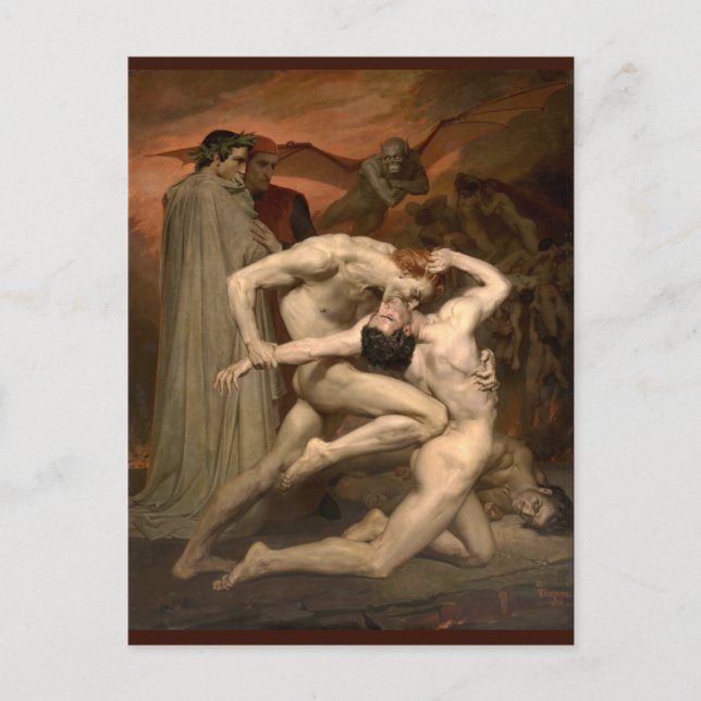 Dante and Virgil Bouguereau Vintage Art Postcard (Front)
