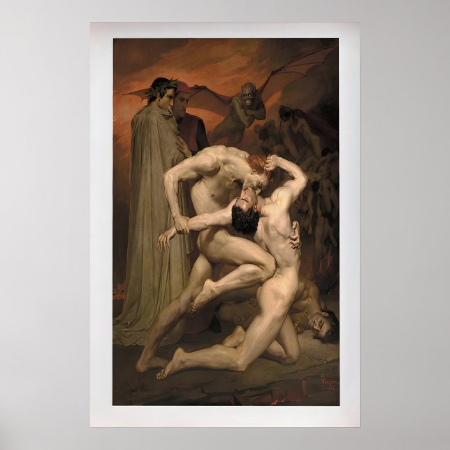 Dante and Virgil by William-Adolphe Bouguereau Poster (Front)