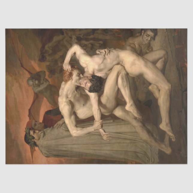 Dante and Virgil in Hell (by Bouguereau) Tissue Paper (Front)