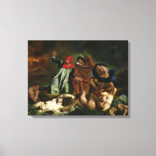 Dante  and Virgil  in the Underworld, 1822 Canvas Print