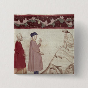 Dante and Virgil meet the souls imprisoned 15 Cm Square Badge