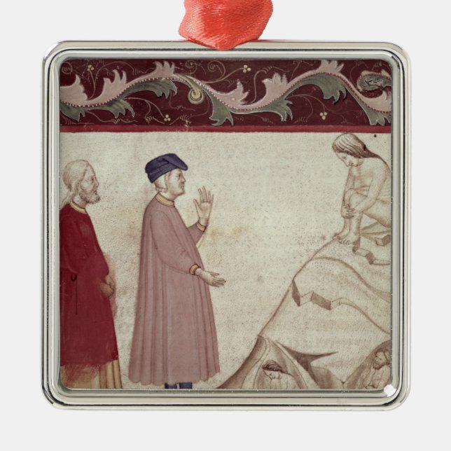 Dante and Virgil  meet the souls imprisoned Metal Tree Decoration (Front)