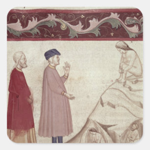 Dante and Virgil  meet the souls imprisoned Square Sticker