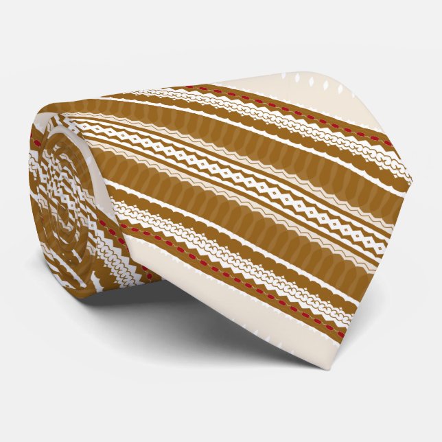 DANTE – Caramel & Ivory Signature Tie (Rolled)