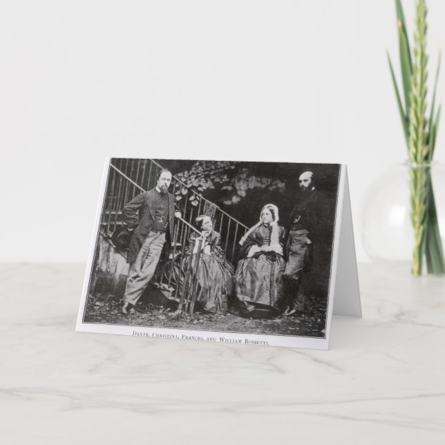 Dante, Christina, Frances and William Rossetti Card (Front)