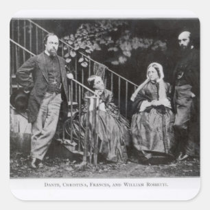 Dante, Christina, Frances and William Rossetti Square Sticker