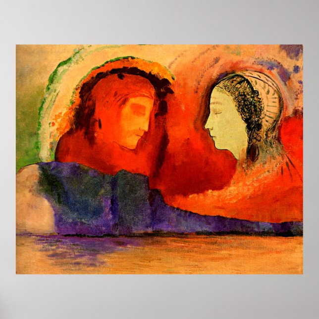 Dante et Beatrice, artwork by Odilon Redon, Poster (Front)